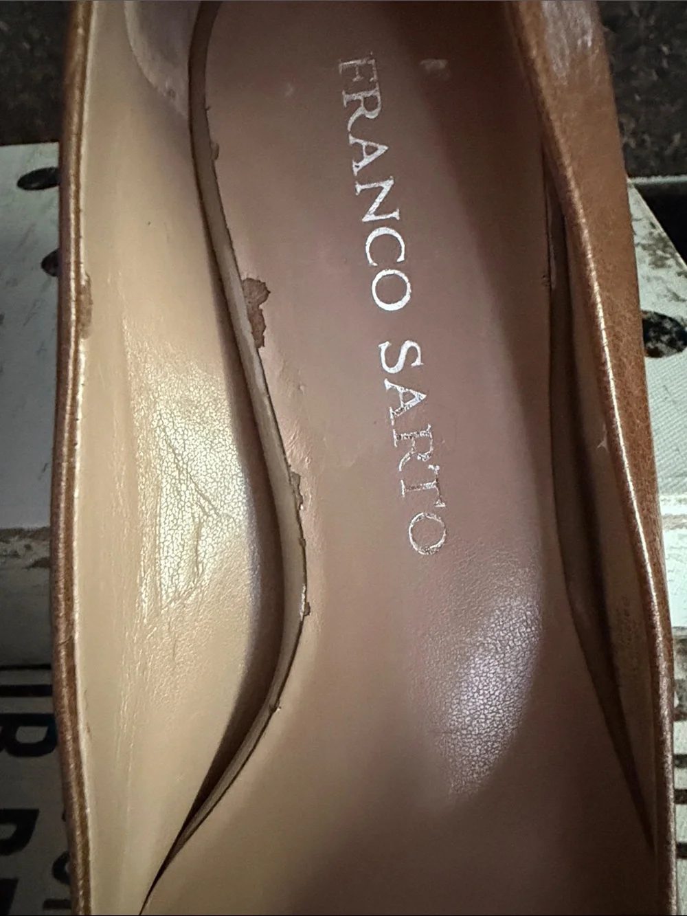 Franco Sarto Tan Leather Pointed-Toe Pumps Kitten Heels Women’s Sz 6 M